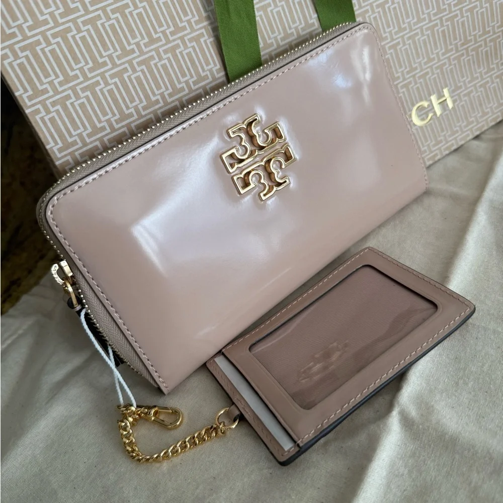 Tory BurchBritten leather Satchel and matching Britten continental Wallet Set